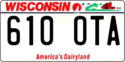 WI license plate 610OTA