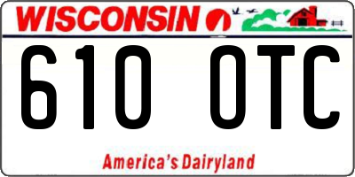 WI license plate 610OTC