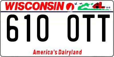 WI license plate 610OTT