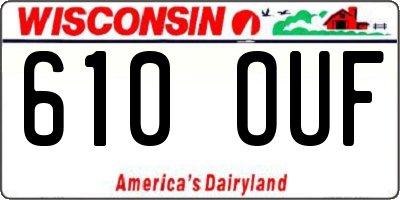 WI license plate 610OUF