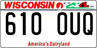 WI license plate 610OUQ