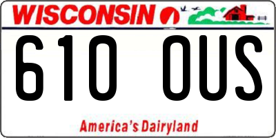 WI license plate 610OUS