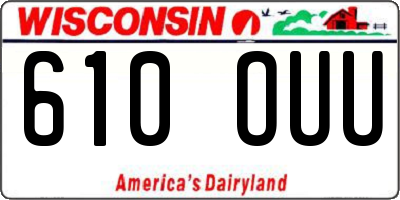 WI license plate 610OUU