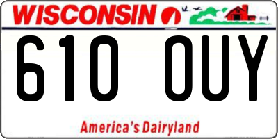 WI license plate 610OUY