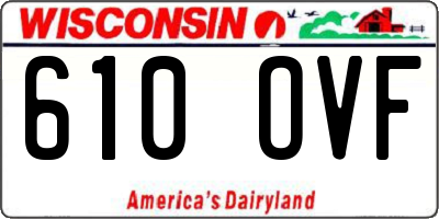 WI license plate 610OVF