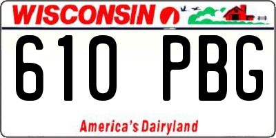 WI license plate 610PBG