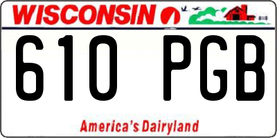 WI license plate 610PGB
