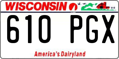 WI license plate 610PGX