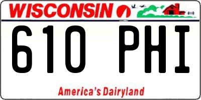 WI license plate 610PHI