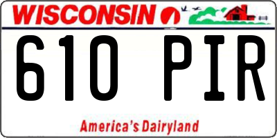 WI license plate 610PIR