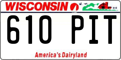 WI license plate 610PIT