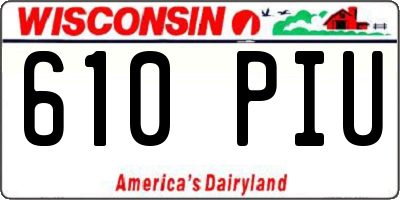 WI license plate 610PIU