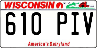 WI license plate 610PIV