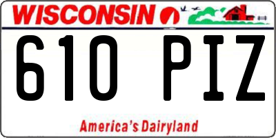 WI license plate 610PIZ