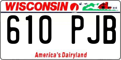 WI license plate 610PJB