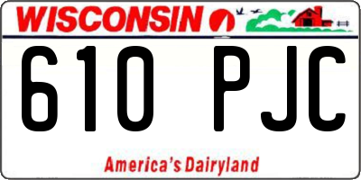 WI license plate 610PJC