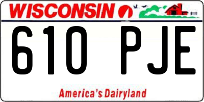 WI license plate 610PJE