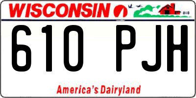 WI license plate 610PJH