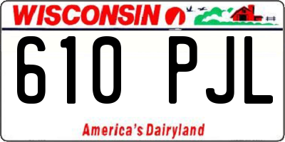 WI license plate 610PJL
