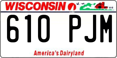 WI license plate 610PJM