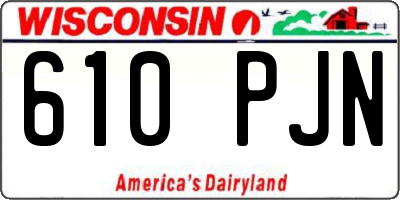 WI license plate 610PJN