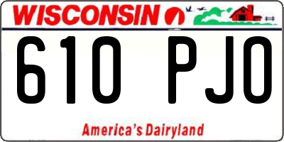 WI license plate 610PJO