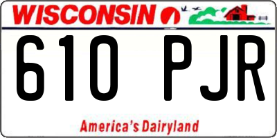 WI license plate 610PJR