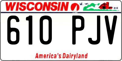 WI license plate 610PJV