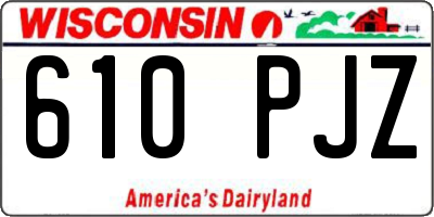 WI license plate 610PJZ