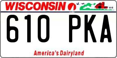 WI license plate 610PKA