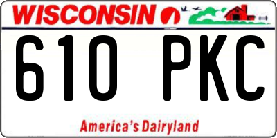 WI license plate 610PKC