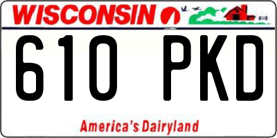 WI license plate 610PKD