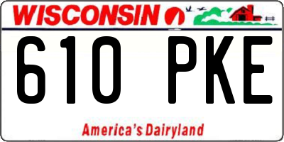 WI license plate 610PKE