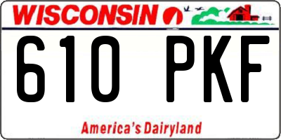 WI license plate 610PKF