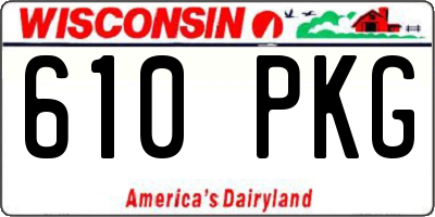 WI license plate 610PKG