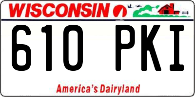 WI license plate 610PKI