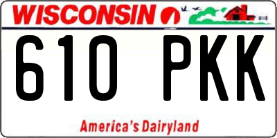 WI license plate 610PKK