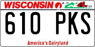 WI license plate 610PKS