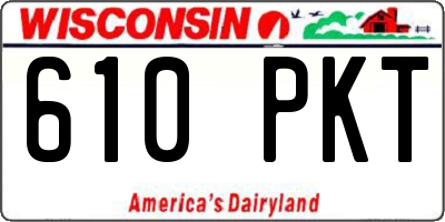 WI license plate 610PKT