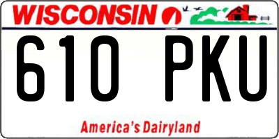 WI license plate 610PKU