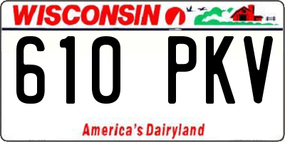 WI license plate 610PKV
