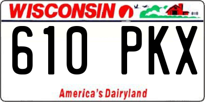WI license plate 610PKX