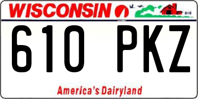 WI license plate 610PKZ