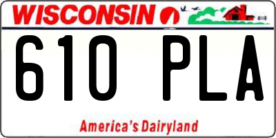 WI license plate 610PLA