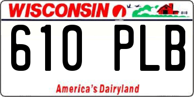 WI license plate 610PLB