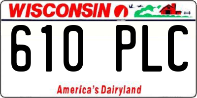 WI license plate 610PLC