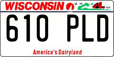 WI license plate 610PLD