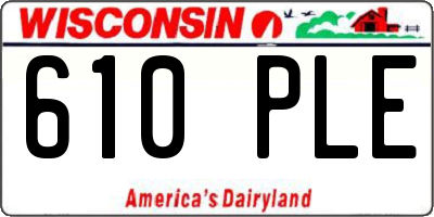 WI license plate 610PLE