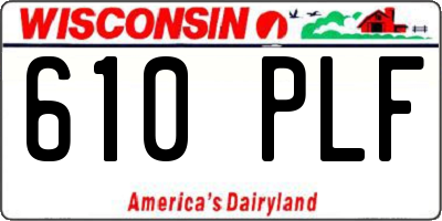 WI license plate 610PLF