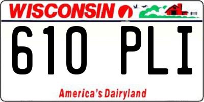 WI license plate 610PLI